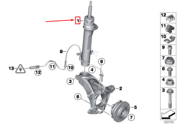31309813652 - MINI COUNTRYMAN R60 FRONT RIGHT SHOCK ABSORBER 31309813652 NEW GENUINE