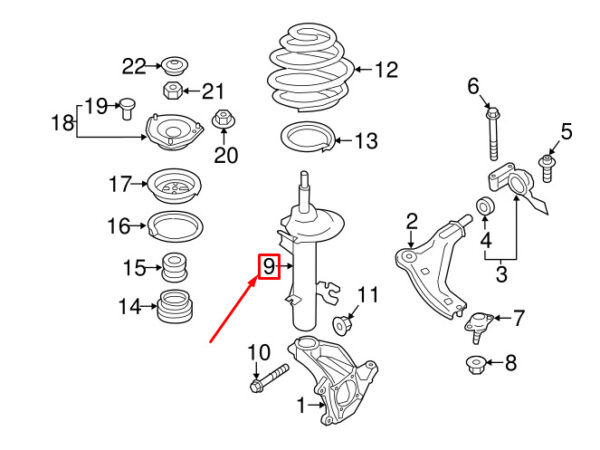 31309813655 - MINI COUNTRYMAN R60 FRONT LEFT SHOCK ABSORBER 31309813655 9813655 NEW GENUINE