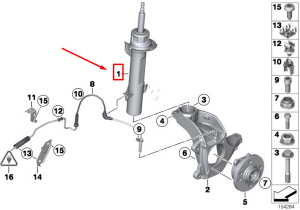 31316781904 - MINI CLUBMAN R55 Front Right Shock absorber 6781904 31316781904 NEW REAL