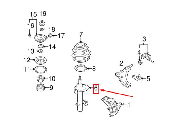 31316784513 - MINI CLUBMAN R55 FRONT LEFT SHOCK ABSORBER 6784513 31316784513 NEW GENUINE