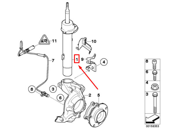 31316796160 - BMW 3 SERIES E90 FRONT RIGHT SHOCK ABSORBER 6796160 31316796160 NEW GENUINE
