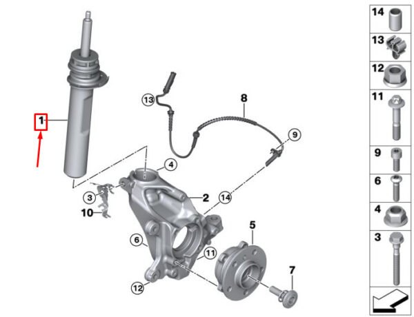 31316862701 - MINI CLUBMAN F54 FRONT LEFT SHOCK ABSORBER 6862701 31316862701 NEW GENUINE
