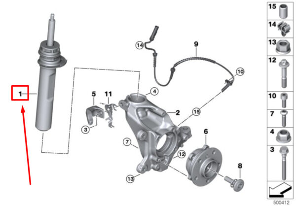 31316870820 - NEW MINI COOPER F55 FRONT RIGHT SOURCE 31316870820 6870820 GENUINE