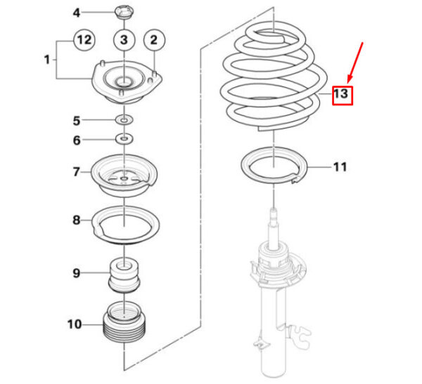 31336777189 - MINI COUPE R58 FRONT COIL SPRING 31336777189 6777189 NEW GENUINE