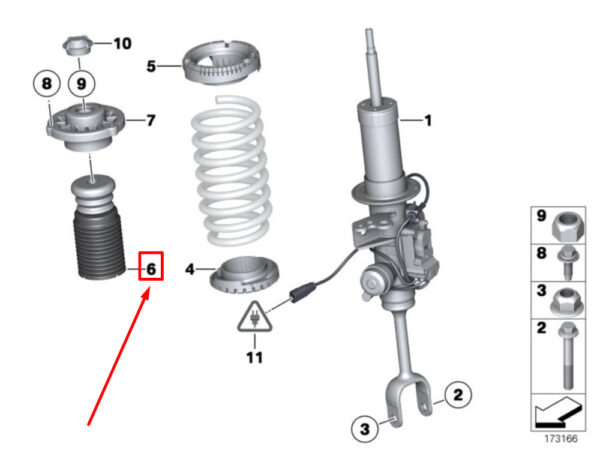 31336789636 - BMW 5 Gran Turismo F07 additional shock absorber 6789636 31336789636 NEW ORIGINAL