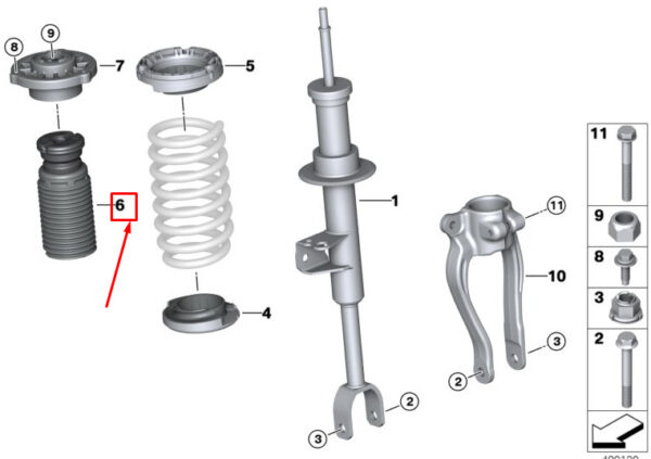 31336866791 - BMW 5 Touring G31 front shock absorber additional damper 31336866791 NEW ORIGINAL