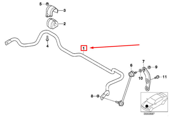 31352229420 - NEW BMW 5 E39 FRONT STABILIZER 31352229420 2229420 00-02 ORIGINAL