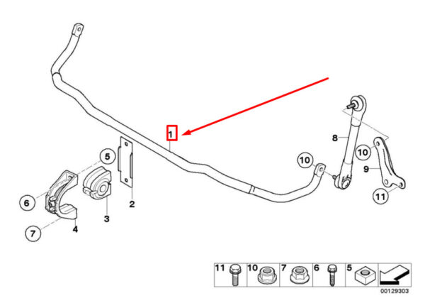 31352283123 - NEW BMW 6 CABRIO E64 FRONT STABILIZER 2283123 31352283123 07-09 ORIGINAL