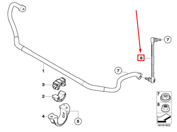 31352283441 - BMW 3 E90 Front Left Sway Bar End Link 2283441 31352283441 NEW GENUINE