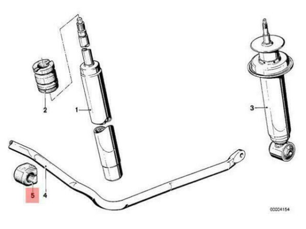31352654111 - OEM BMW E12 5-SERIES REAR STABILIZER BAR BUSHING 528I 3.0CS 2800CS 2500 GENUINE