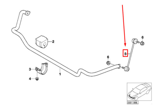 31356751080 - BMW 3 E46 stabilizer bar front right 6751080 31356751080 NEW original