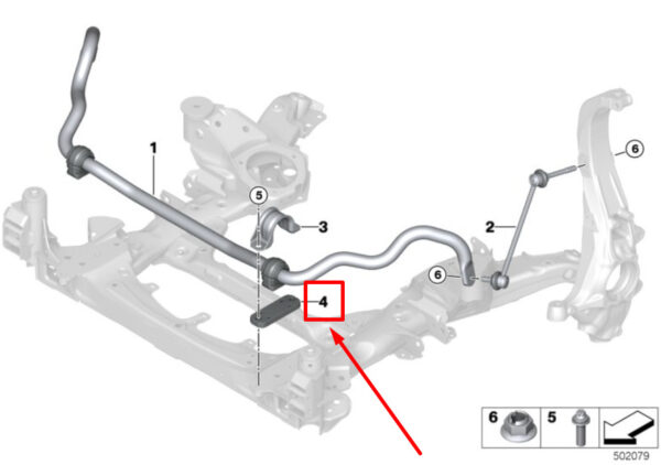 31356896389 - NEW BMW X6G06 FRONT SUSPENSION STABILIZER SUPPORT 31356896389 6896389 ORIGINAL