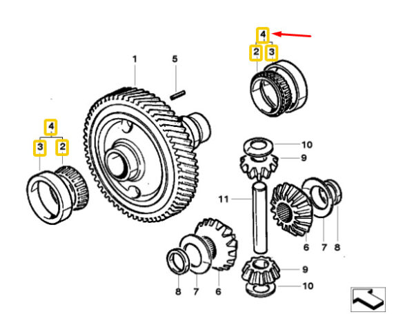 31532180463 - MINI COOPER R50 transmission differential tapered roller bearing 31532180463 NEW ORIGINAL