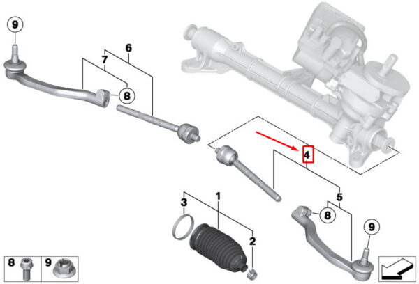 32109803321 - MINI COUNTRYMAN R60 FRONT LEFT TIE ROD 32109803321 9803321 NEW GENUINE