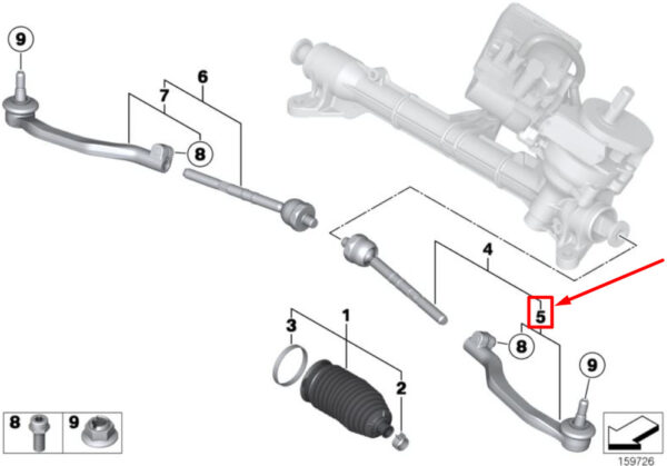 32109808839 - MINI PACEMAN R61 Steering Linkage Left Ball Joint 32109808839 NEW REAL