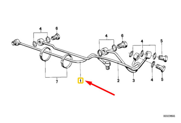 32131128700 - NEW BMW 3 SERIES E30 HYDRO HEAD PIPE RHD 32131128700 1128700 GENUINE