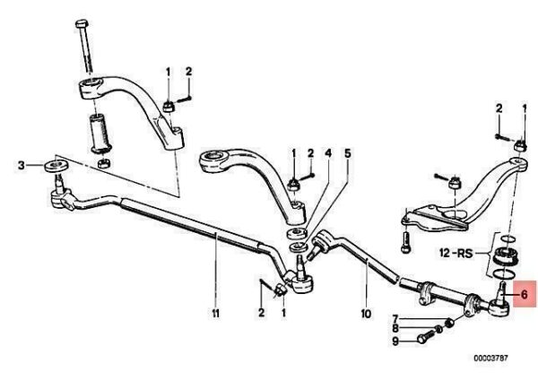 32211114843 - OEM BMW E12 E23 E24 E3 E9 2.5CS 2.8L 2500 2800 BALL JOINT 32211114843 NEW