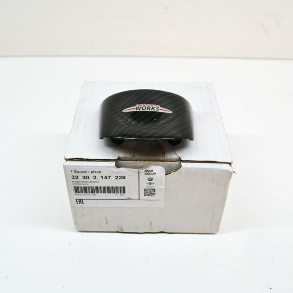 32302147228 - NEW MINI JCW CARBON FIBER TRIM COVER FOR SPORTS STEERING WHEEL BOTTOM ORIGINAL