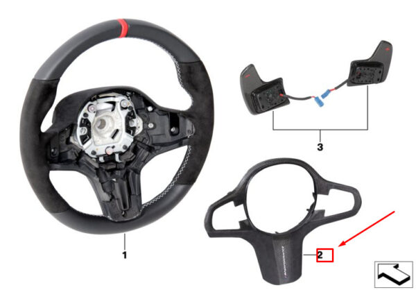 32302456084 - Steering wheel cover for BMW 5 Touring G31 32302456084, original part