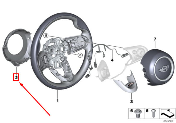 32306864891 - NEW MINI CLUBMAN F54 REAR STEERING COVER 32306864891 6864891 GENUINE
