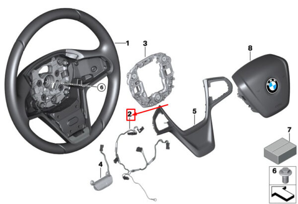 32306868119 - BMW 7 G11 steering wheel connecting cable 3230688119 NEW ORIGINAL