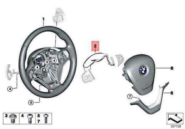 32306868776 - OEM BMW X5 X6 F15 F16 X5 25D CONNECTING LINE STEERING WHEEL 32306868776 NEW
