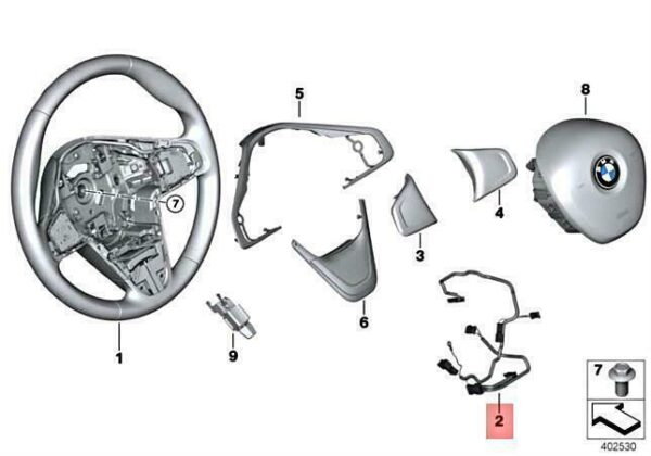 32306871211 - NEW BMW ZINORO X1 F39 F45 F46 CONNECTING LINE STEERING WHEEL 32306871211 16-20