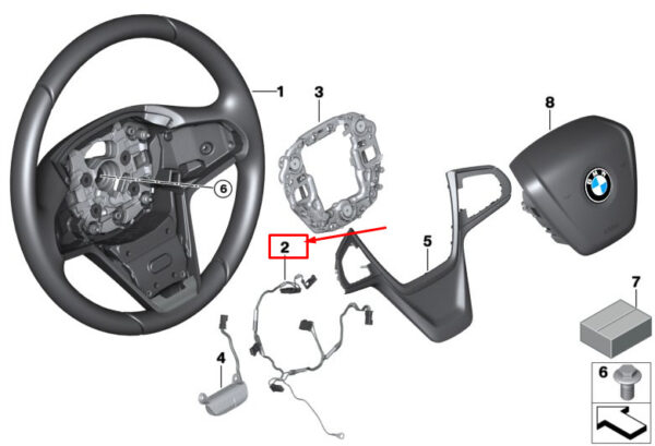 32306884005 - BMW 5 Touring G31 Steering Wheel Wiring Harness 32306884005 NEW GENUINE