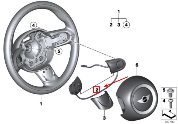 32309289676 - OEM MINI CLUBMAN R55 STEERING WHEEL MULTIFUNCTION SWITCH 32309289676 GENUINE