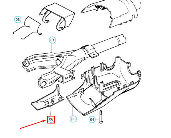 32311157677 - OEM BMW 5 E34 STEERING COLUMN COVER 32311157677 1157677 GENUINE