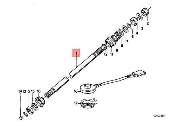 32311158120 - OEM BMW M5 Z1 E24 E28 E32 E34 518G 518I STEERING SPINDLE UPPER 32311158120 NEW