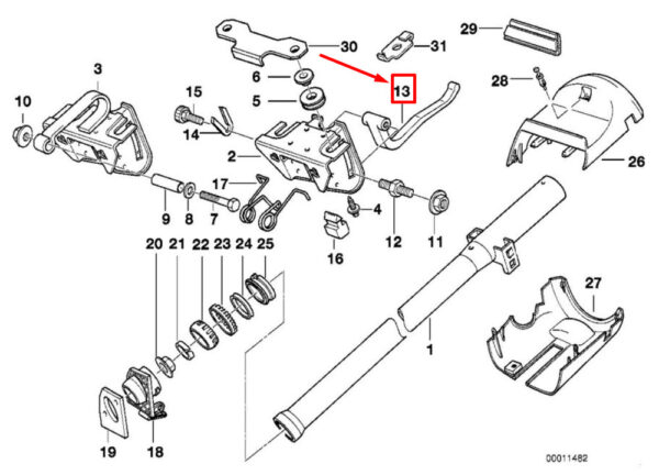 32311159457 - NEW BMW Z3 E36 316I 318I 318IS 318DS 320I 323I 24 325I LEVER 32311159457 96-98