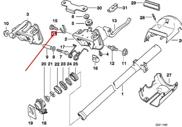32311160805 - NEW BMW 3 Series E36 STEERING COLUMN CIRCLIP 32311160805 1160805