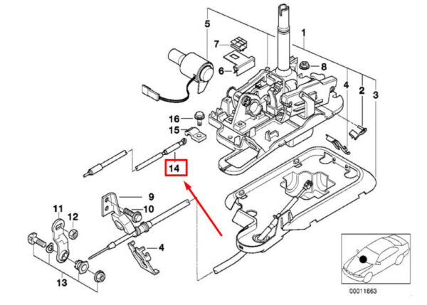 32311161865 - BMW 5 E39 Shifter Lock Cable 1161865 32311161865 NEW GENUINE