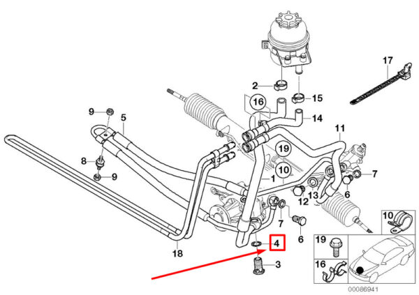 32411093598 - 5x NEW BMW 7 E38 POWER STEERING SEAL RING 32411093598 1093598 GENUINE