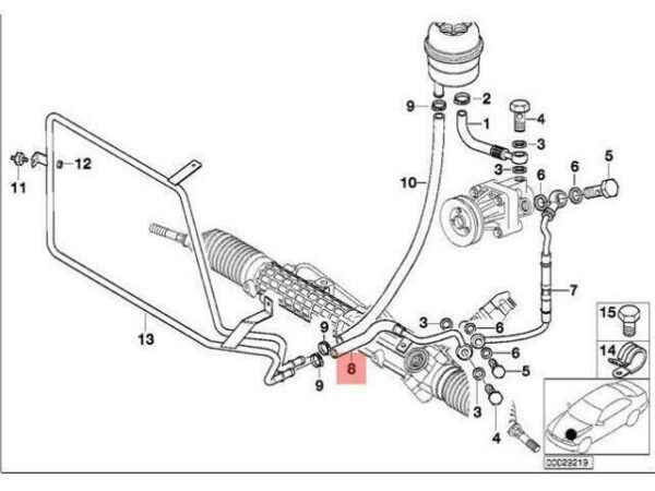32411093761 - OEM BMW Z3 COUPE ROADSTER HYDRO STEERING OIL RETURN PIPE M 32411093761 NEW