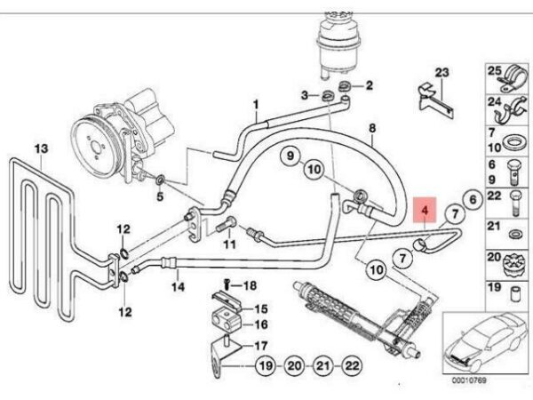 32411095503 - OEM BMW E39 ESTATE SALOON PRESSURE HOSE ASSEMBLY 32411095503 GENUINE NEW