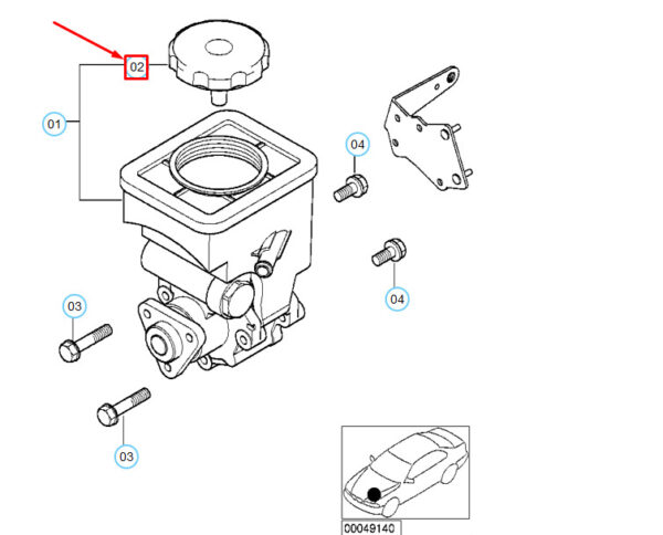 32411096499 - BMW 3 E46 Power Steering Pump Cover 32411096499 1096499 NEW GENUINE