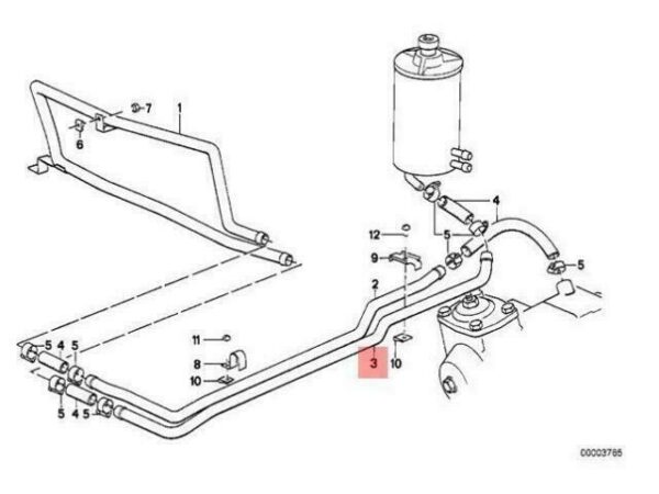 32411128836 - OEM BMW E28 SALOON HYDRO STEERING OIL PIPE 32411128836 GENUINE NEW