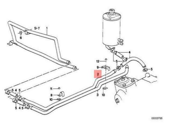 32411128837 - OEM BMW E28 SALOON HYDRO STEERING OIL PIPE 32411128837 GENUINE NEW