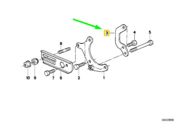 32411715320 - BMW 3 E30 Power Steering Pump Support Plate 32411715320 1715320 NEW GENUINE