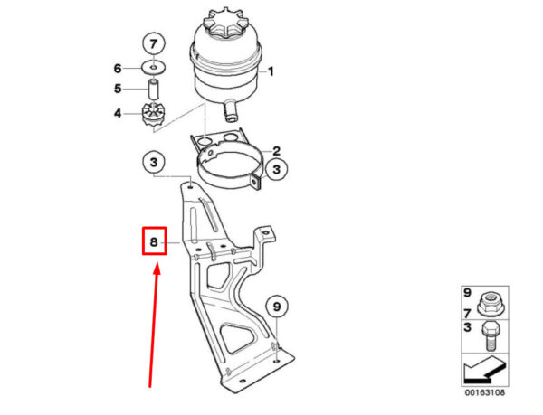 32412283027 - BMW 3 convertible E93 oil carrier mount 2283027 32412283027 NEW ORIGINAL