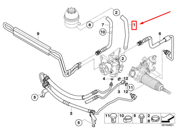 32413420541 - NEW BMW X3 E83 POWER STEERING HOSE 32413420541 3420541 ORIGINAL