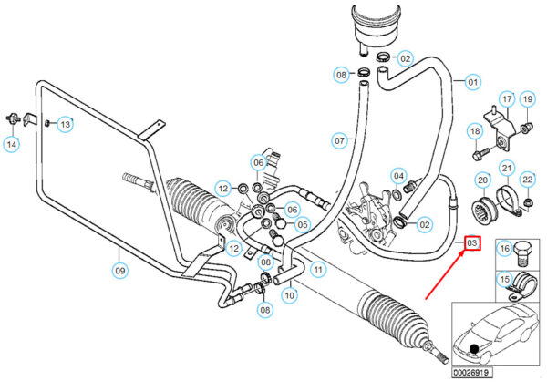 32416754173 - NEW BMW Z3 E36 PRESSURE HOSE ASSEMBLY 32416754173 6754173 OEM