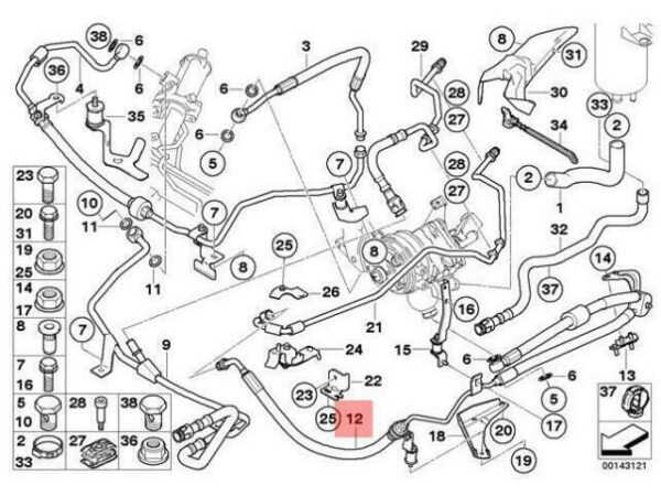 32416783560 - OEM BMW E60 E60N E61 E61N DYNAMIC DRIVE EXPANSION HOSE 32416783560 GENUINE NEW