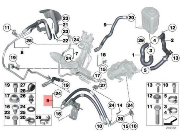 32416786573 - NEW BMW F01 F01N F02 F02N SERVOLE PRESSURE HOSE 32416786573 09-18 ORIGINAL