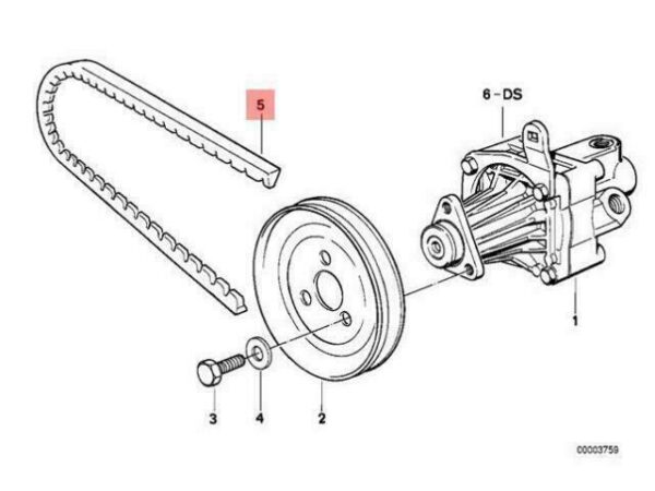 32421717011 - OEM BMW E34 SEDAN BELT POWER STEERING 32421717011 GENUINE NEW
