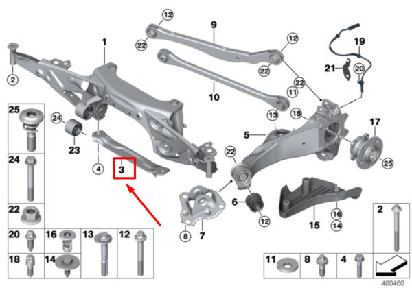 33306859708 - MINI COUNTRYMAN F60 axle brace 33306859708 6859708 NEW ORIGINAL