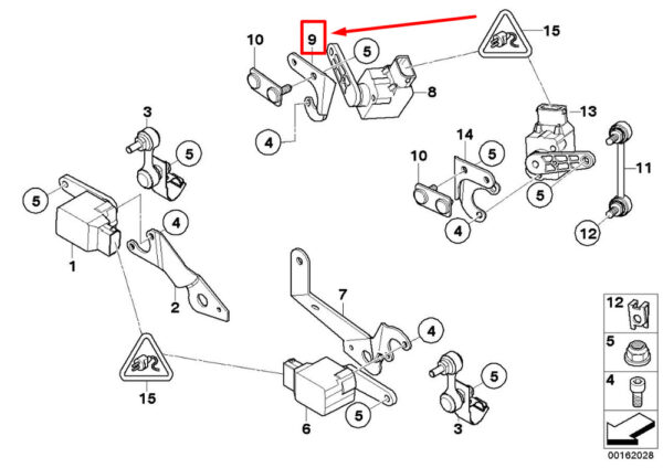 33311093703 - NEW BMW X5 E53 RIGHT LEVEL SENSOR BRACKET 33311093703 1093703 ORIGINAL