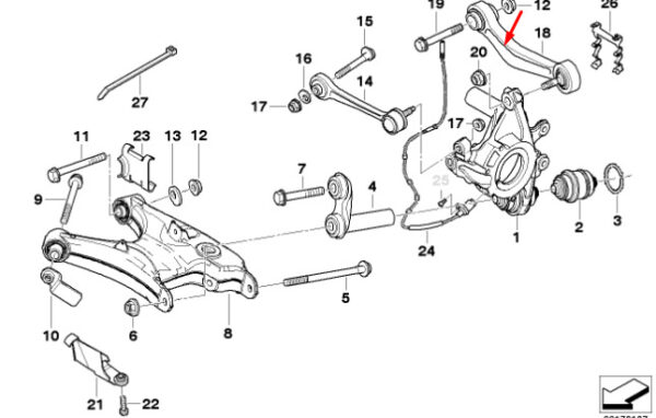 33326767832 - NEW BMW 5 E39 REAR RIGHT CONTROL ARM 33326767832 6767832 OEM